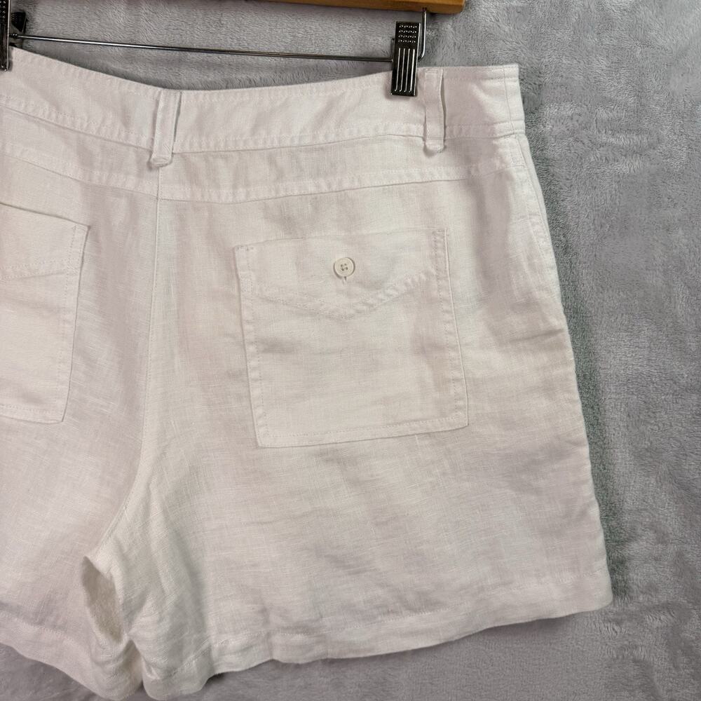 Tommy Bahama 100% Linen Shorts Women's 12 White Resortwear Beach Summer Vacation - Picture 13 of 15